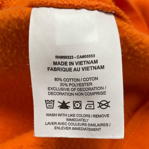 Nike Mens Orange Cotton Blend Pullover Sweatshirt Embroidered Logo Crewneck XL - Picture 6 of 7